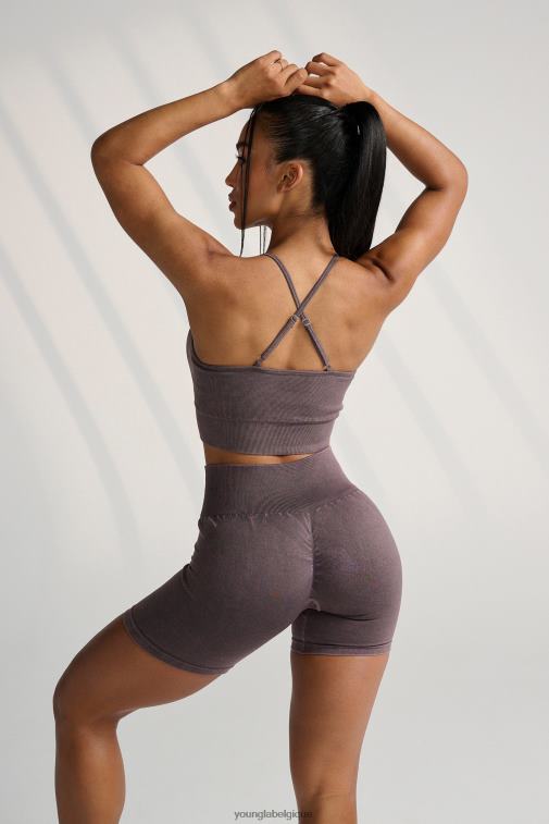 femmes lavage noir w311 soutien-gorge de sport à dos croisé en carbone YoungLA vêtements A004FL1004