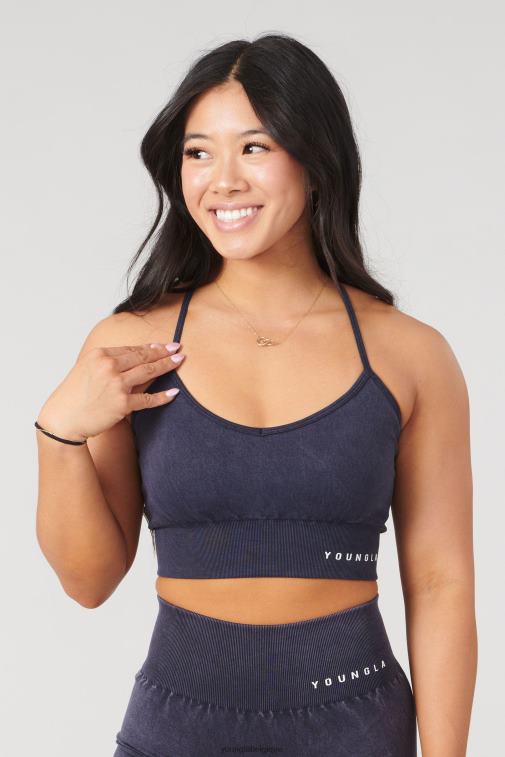 femmes lavage noir w311 soutien-gorge de sport à dos croisé en carbone YoungLA vêtements A004FL1004