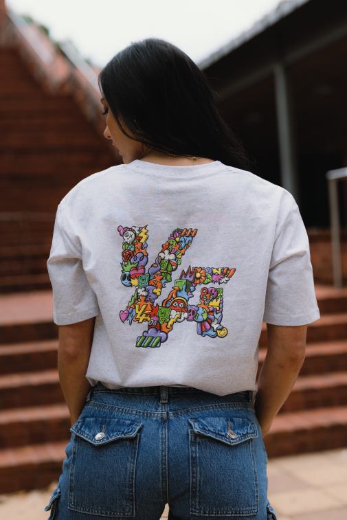 femmes blanc chiné w421 t-shirt surdimensionné trippant YoungLA vêtements A004FL1079