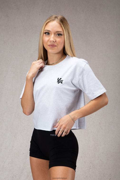 femmes blanc chiné w421 t-shirt surdimensionné trippant YoungLA vêtements A004FL1079
