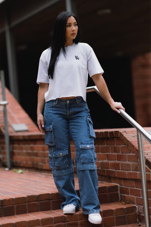femmes blanc chiné w421 t-shirt surdimensionné trippant YoungLA vêtements A004FL1079