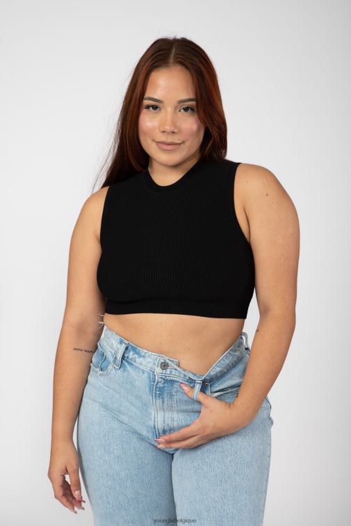 femmes brun réservoir nervuré contour w301 YoungLA vêtements A004FL1048