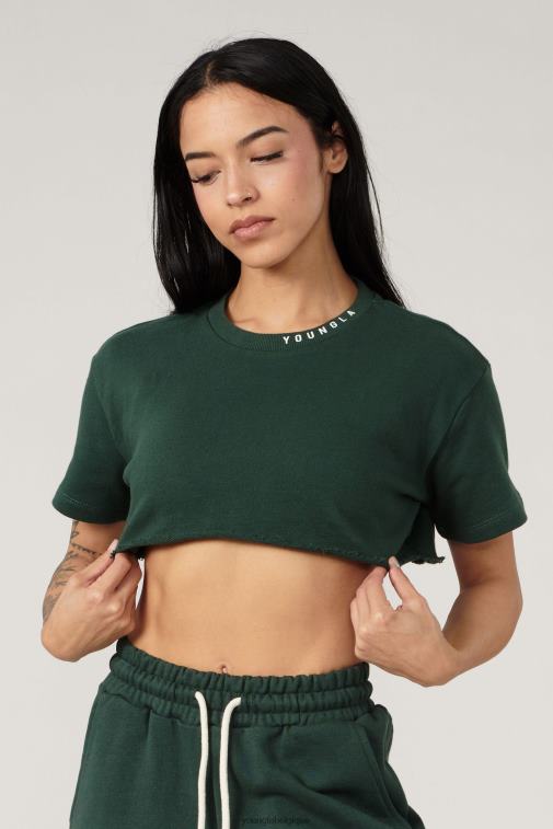 femmes brun t-shirt super court w407 YoungLA vêtements A004FL1031