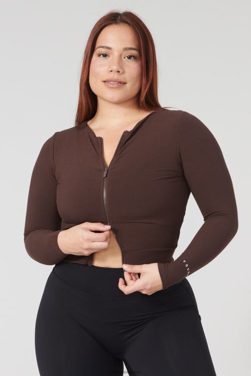 femmes gris w418 manches longues à double fermeture éclair YoungLA vêtements A004FL1040
