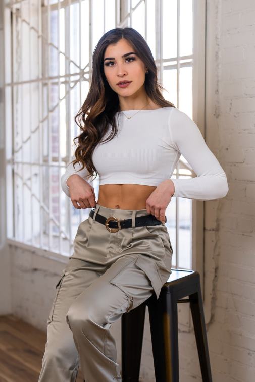 femmes lait de coco w419 grâce - haut court YoungLA vêtements A004FL1047