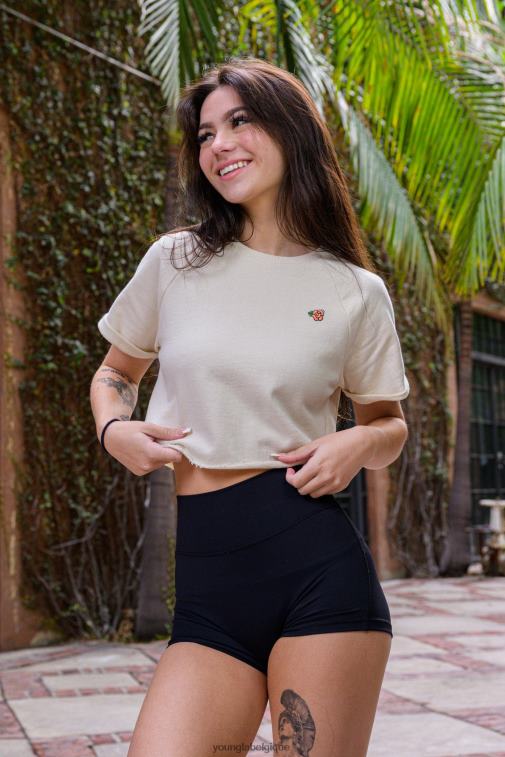 femmes noir w411 t-shirt court raglan YoungLA vêtements A004FL1054
