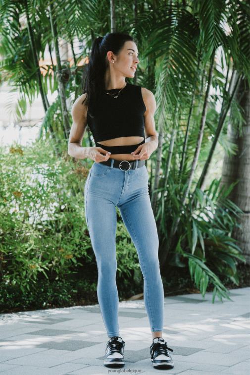 femmes taupe clair débardeur à ceinture w302 YoungLA vêtements A004FL1041