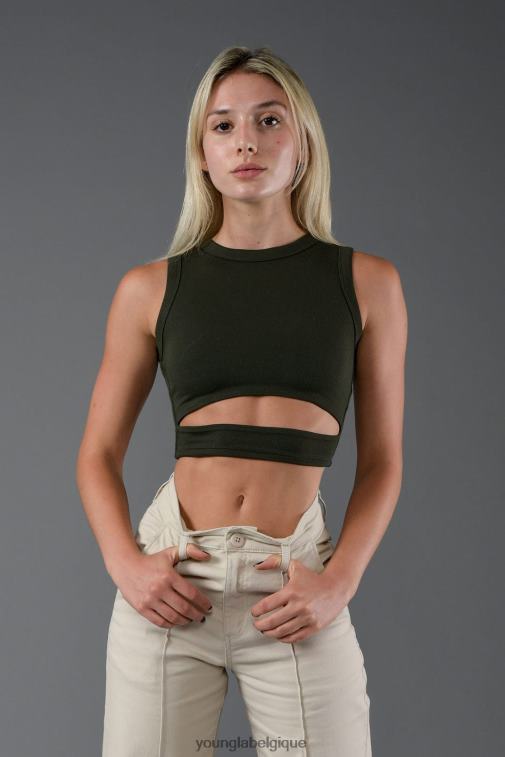 femmes taupe clair débardeur à ceinture w302 YoungLA vêtements A004FL1041