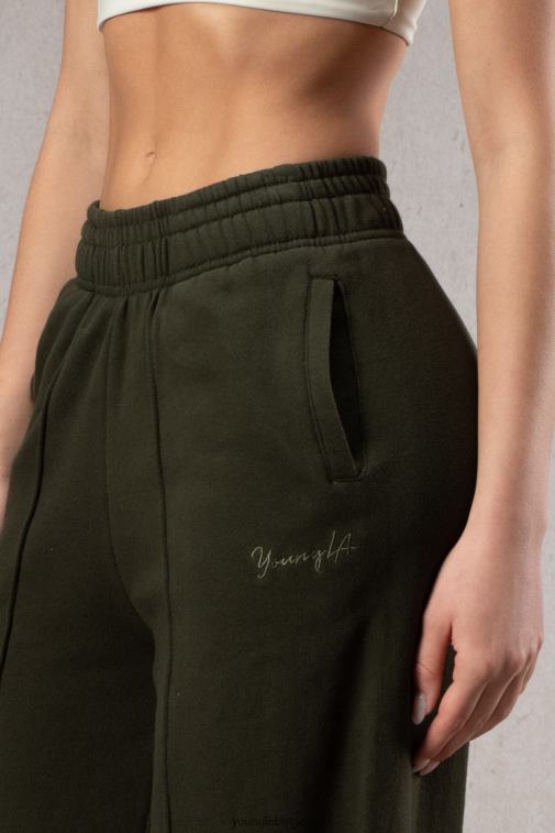 femmes olive foncé pantalon polaire large w201 YoungLA vêtements A004FL1143