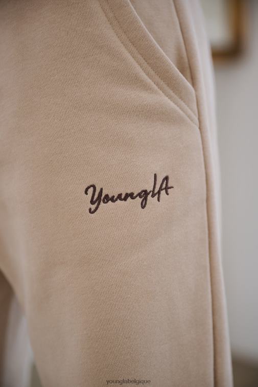 femmes rose poussiéreux w207 - jogger à trois cordes YoungLA vêtements A004FL1135