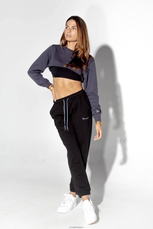 femmes rose poussiéreux w207 - jogger à trois cordes YoungLA vêtements A004FL1135