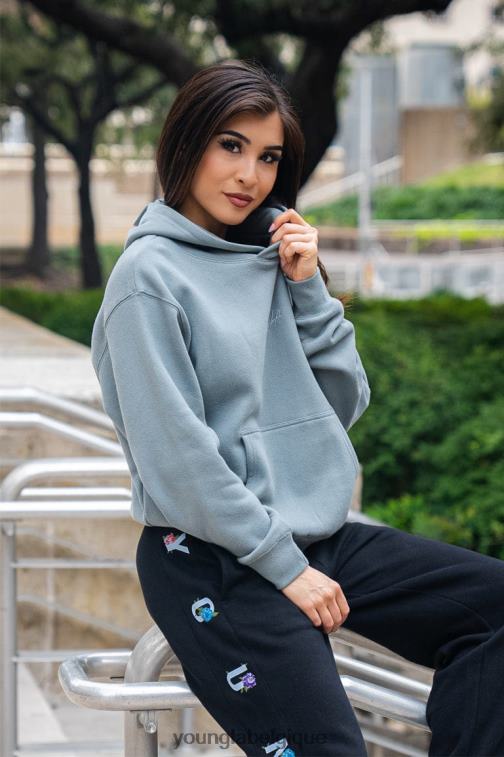 femmes ardoise w502 sweat à capuche de base YoungLA vêtements A004FL1189