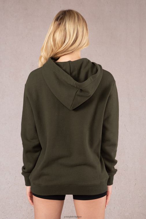 femmes bleu ardoise sweat à capuche oversize colibri w509 YoungLA vêtements A004FL1185
