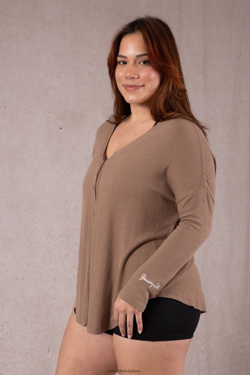 femmes crème vanille cardigan café w415 YoungLA vêtements A004FL1195