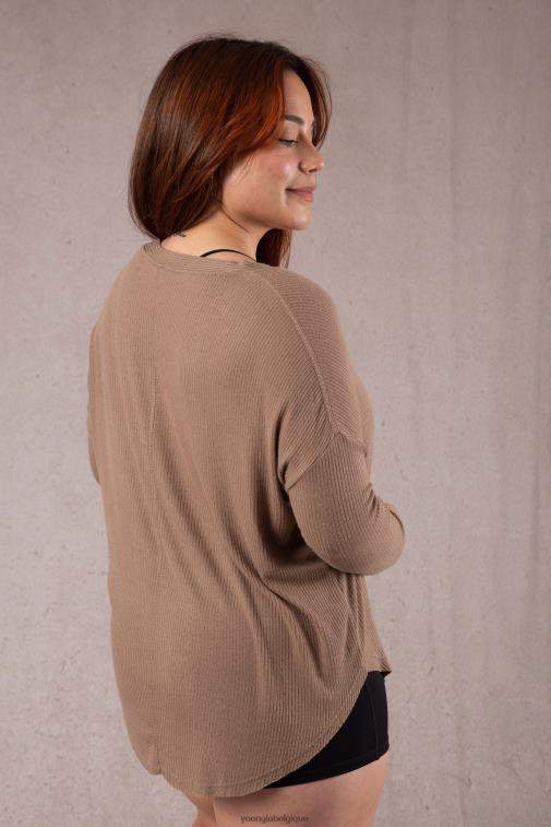 femmes nuage d\'argent cardigan café w415 YoungLA vêtements A004FL1196