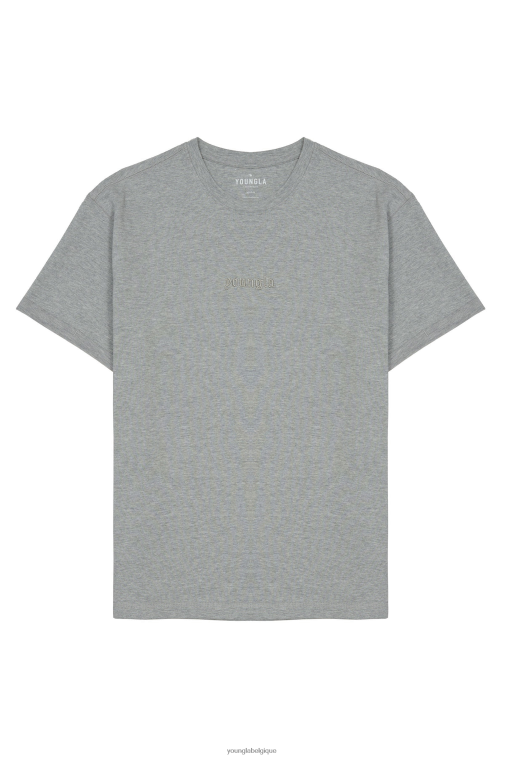 Hommes gris chiné 418 tees résistants YoungLA vêtements A004FL130