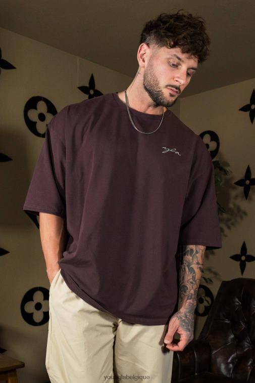 Hommes lavage parfait prune 464 t-shirts de grande taille skyline YoungLA vêtements A004FL277