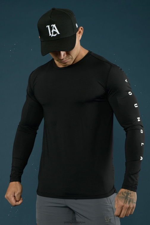 Hommes noir 424 zephyr compression manches longues YoungLA vêtements A004FL145