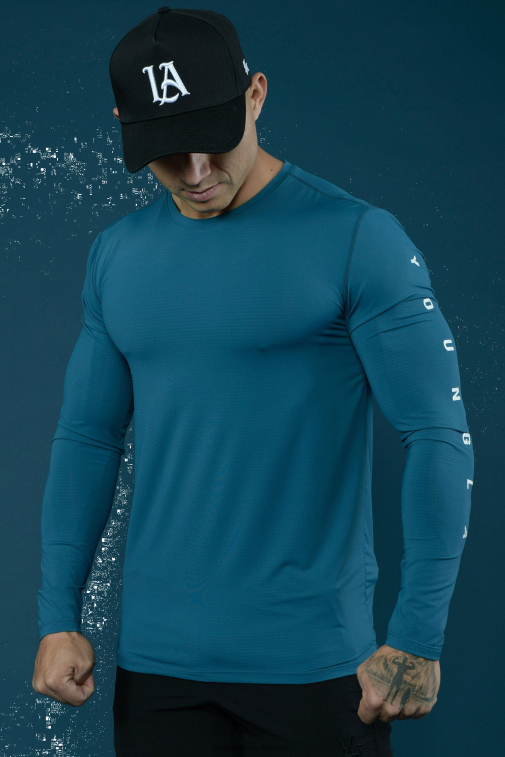 Hommes sarcelle 424 zephyr compression manches longues YoungLA vêtements A004FL146