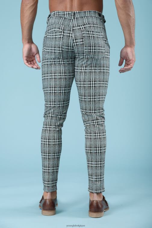 Hommes gris 614 pantalons habillés élégants YoungLA vêtements A004FL742