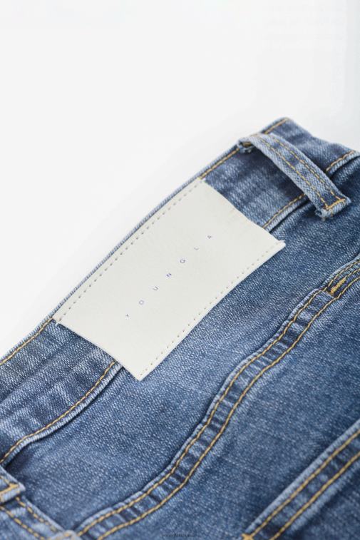 Hommes lavage bleu Jean 607 coupe slim ajustée YoungLA vêtements A004FL747