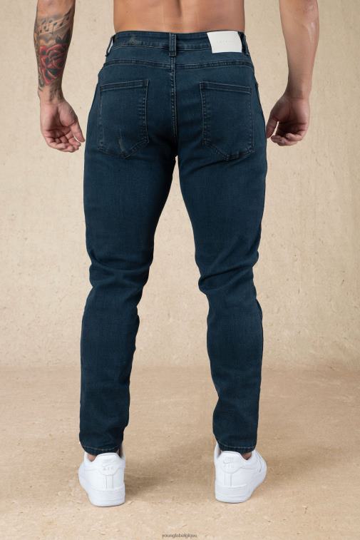 Hommes lavage bleu Jean 607 coupe slim ajustée YoungLA vêtements A004FL747
