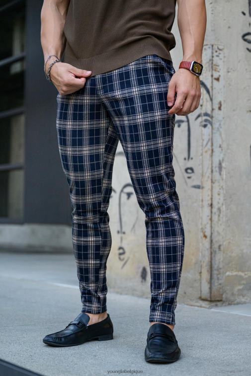 Hommes noir marron 615 nouveaux pantalons habillés YoungLA vêtements A004FL749