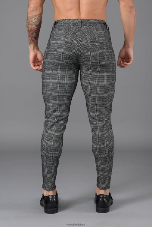 Hommes noir marron 615 nouveaux pantalons habillés YoungLA vêtements A004FL749