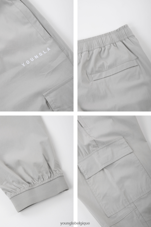 Hommes gris clair 242 joggeurs de banlieue YoungLA vêtements A004FL912