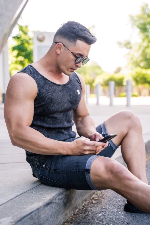Hommes Bourgogne Réservoir nervuré à fond scoop 314 YoungLA vêtements A004FL114