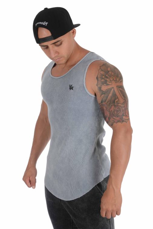 Hommes Bourgogne Réservoir nervuré à fond scoop 314 YoungLA vêtements A004FL114