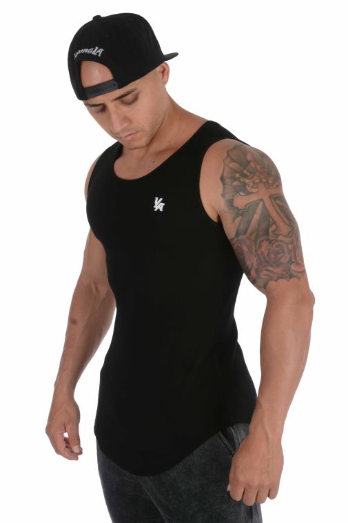 Hommes Bourgogne Réservoir nervuré à fond scoop 314 YoungLA vêtements A004FL114