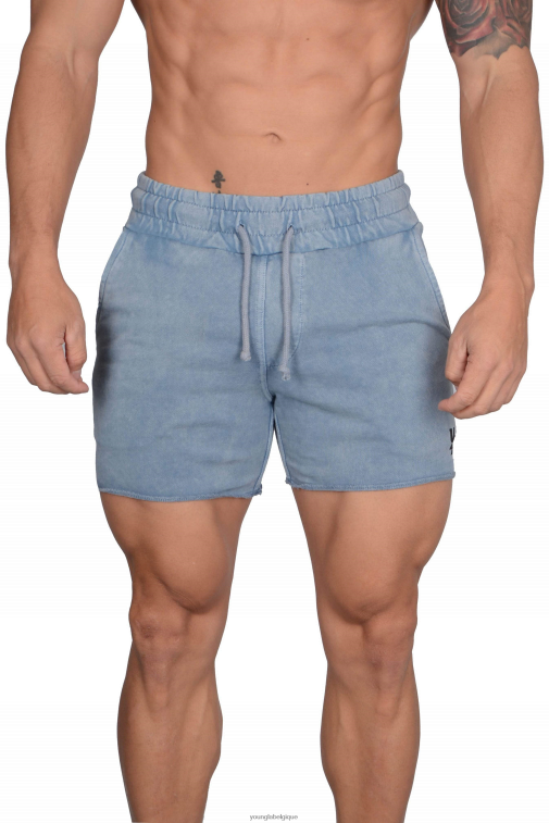 Hommes bleu ciel délavé 102 short de musculation en French Terry YoungLA vêtements A004FL656