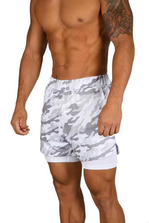 Hommes camouflage blanc/blanc 105 short de compression 2.0 YoungLA vêtements A004FL564