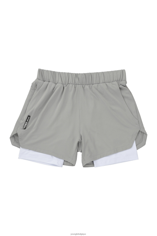 Hommes gris clair/blanc 105 short de compression 2.0 YoungLA vêtements A004FL571