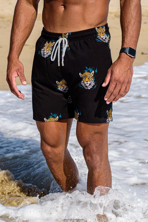 Hommes léopard à fourrure 128 short de bain abstrait \'22 YoungLA vêtements A004FL709