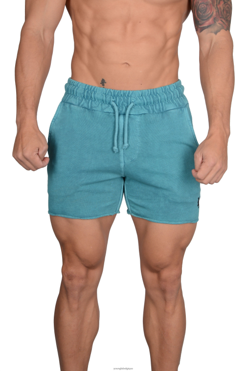 Hommes lavage sarcelle 102 short de musculation en French Terry YoungLA vêtements A004FL658