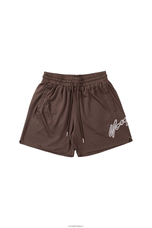 Hommes marron foncé 117 shorts de signature YoungLA vêtements A004FL599